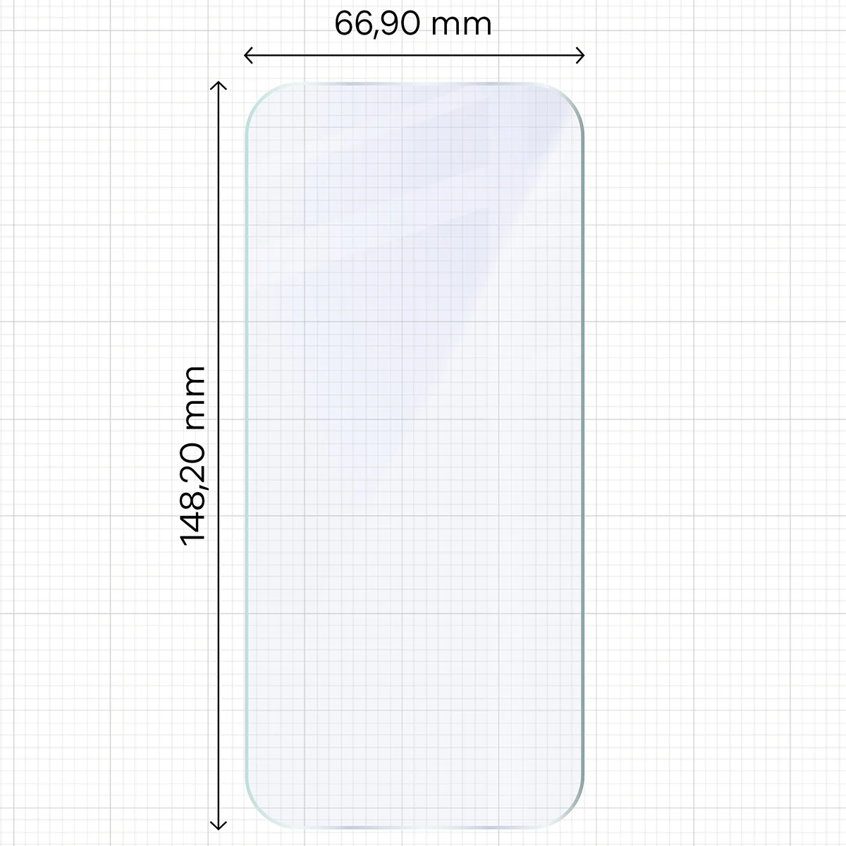 Miarka z wymiarami szkła hybrydowego Bizon Hybrid Mule Duo do Google Pixel 11