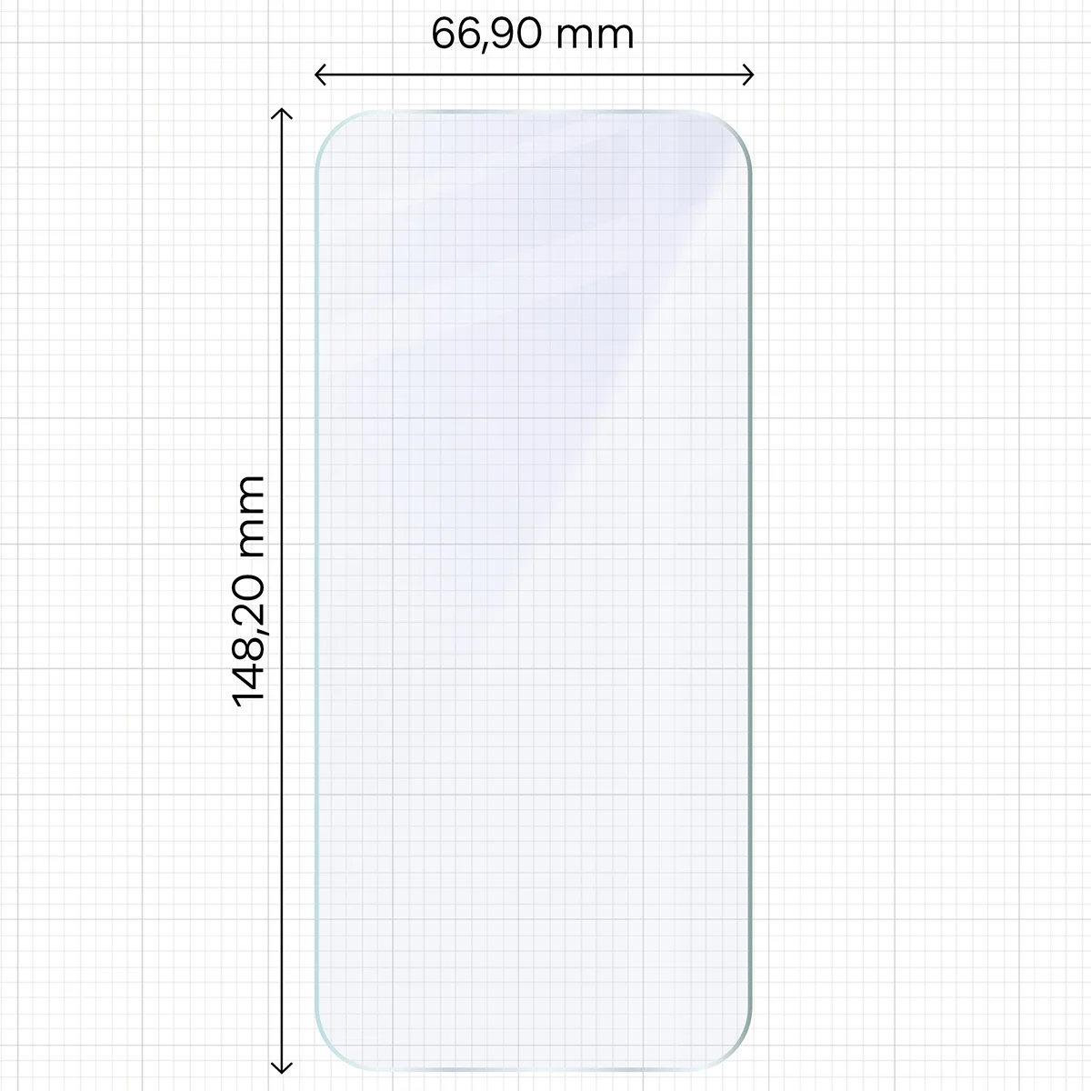 Miarka z wymiarami szkła hybrydowego Bizon Hybrid Mule Duo do Google Pixel 11 Pro