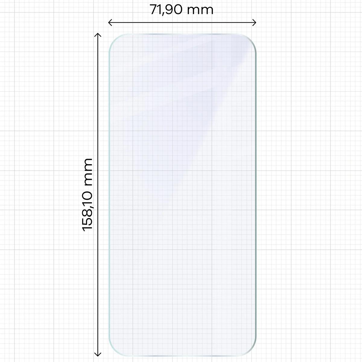 Miarka z wymiarami szkła hybrydowego Bizon Hybrid Mule Duo do Google Pixel 11 Pro XL