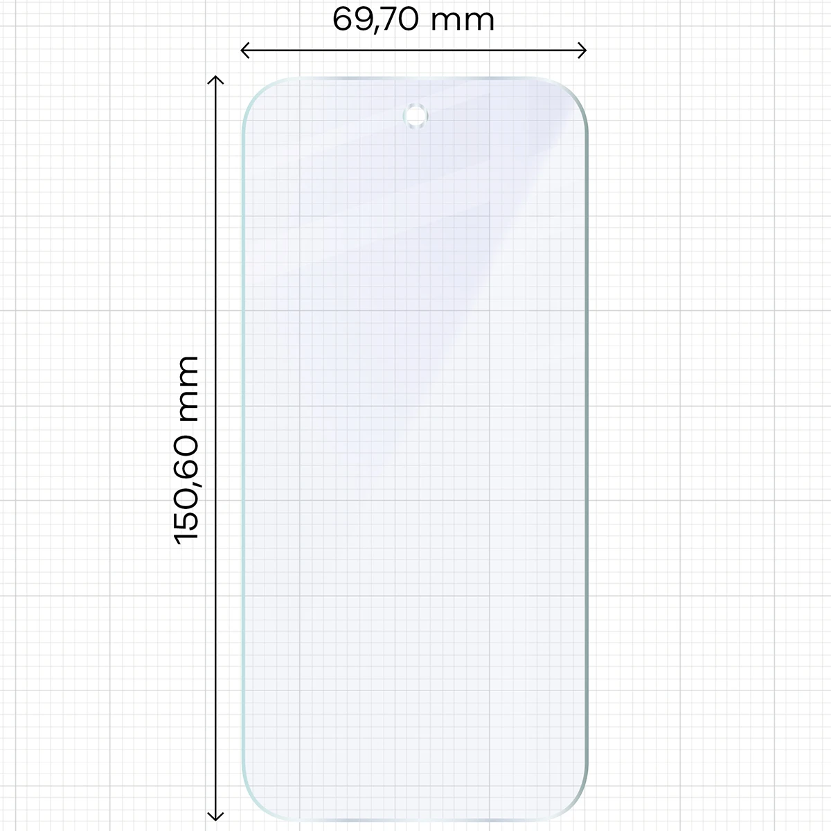 Wymiary szkła na miarce dla Google Pixel 10a