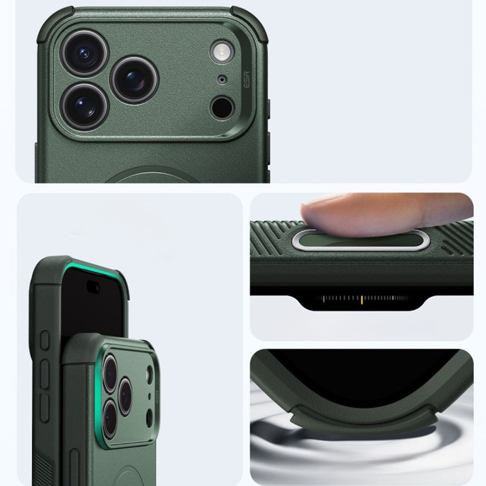 Etui ESR Cyber Tough Case do MagSafe do iPhone 18 Pro Max / 17 Pro Max, Green (ciemnozielony)