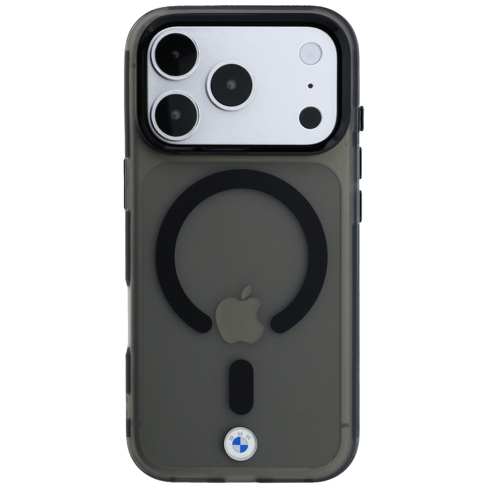 Etui BMW Sign Frosted IML & Metal Logo MagSafe z pierścieniem magnetycznym do iPhone 18 Pro Max / 17 Pro Max, Clear / Black (przezroczysto-czarny)