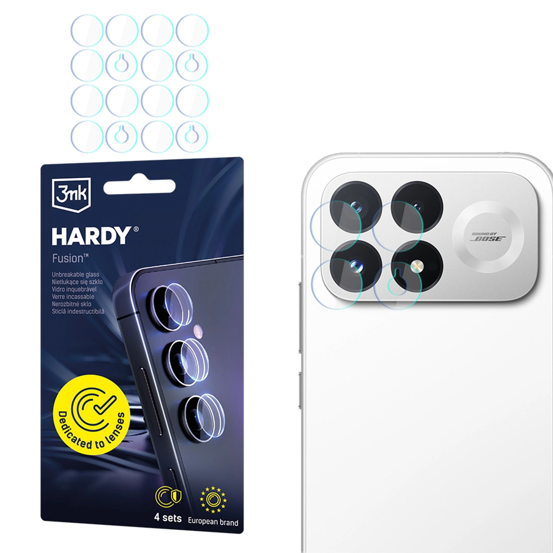 3mk Hardy Fusion Lens Protection do Xiaomi POCO F9 Pro, innowacyjna ochrona soczewek, trwałość, minimalistyczna, Transparent (przezroczysty)