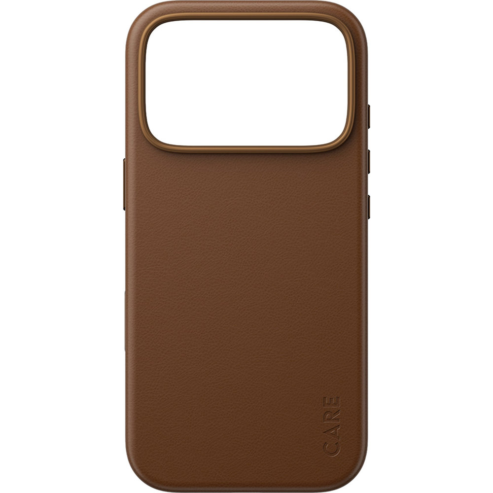 Etui ze skóry wegańskiej CARE by PanzerGlass Solo Vegan Leather Case do iPhone 18 Pro / 17 Pro, Brown (brązowy). Czysty, elegancki styl, łatwa pielęgnacja