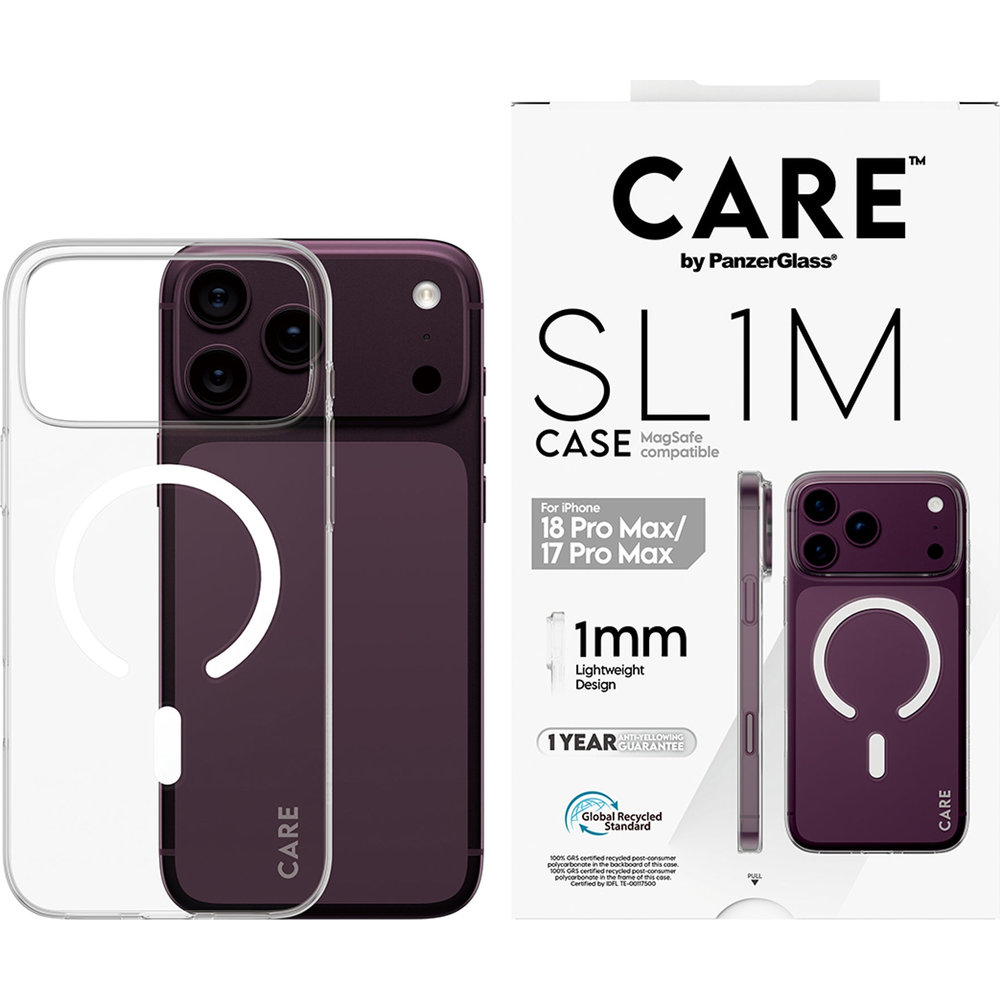 Etui CARE by PanzerGlass SL1M do MagSafe do iPhone 18 Pro Max / 17 Pro Max, Transparent (przezroczysty)
