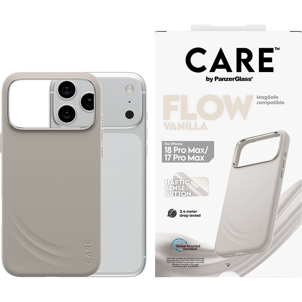 Etui CARE by PanzerGlass Flow do iPhone 18 Pro Max / 17 Pro Max, do MagSafe, Vanilla (beżowy)