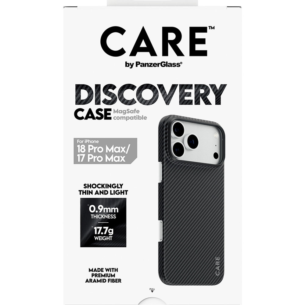 CARE by PanzerGlass Discovery Case, lekkie smukłe etui minimalistyczne komfortowe ochronne, Black & Grey (czarno-szary)