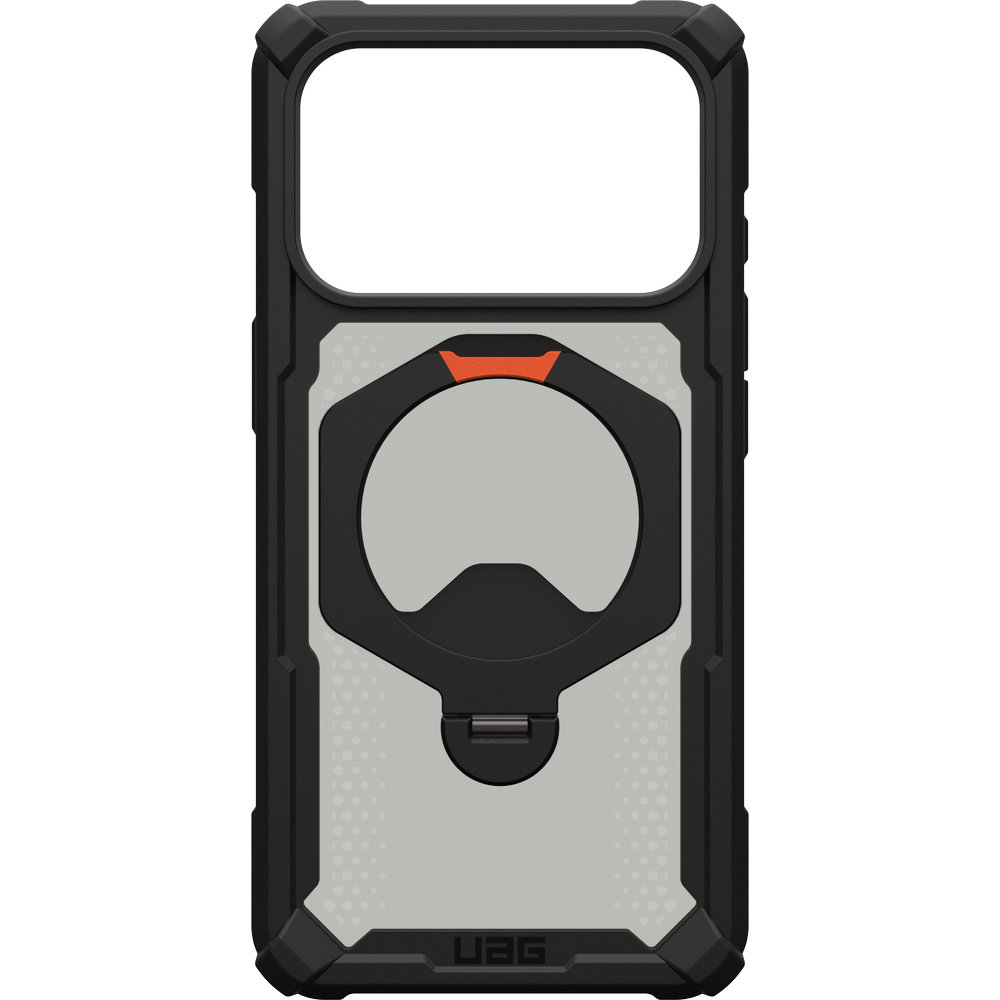 Etui pancerne z podstawką Urban Armor Gear Plasma XTE 360 do MagSafe do iPhone 18 Pro / 17 Pro, Black/Ash/Orange (półprzezroczysto-czarny z pomarańczowym elementem)