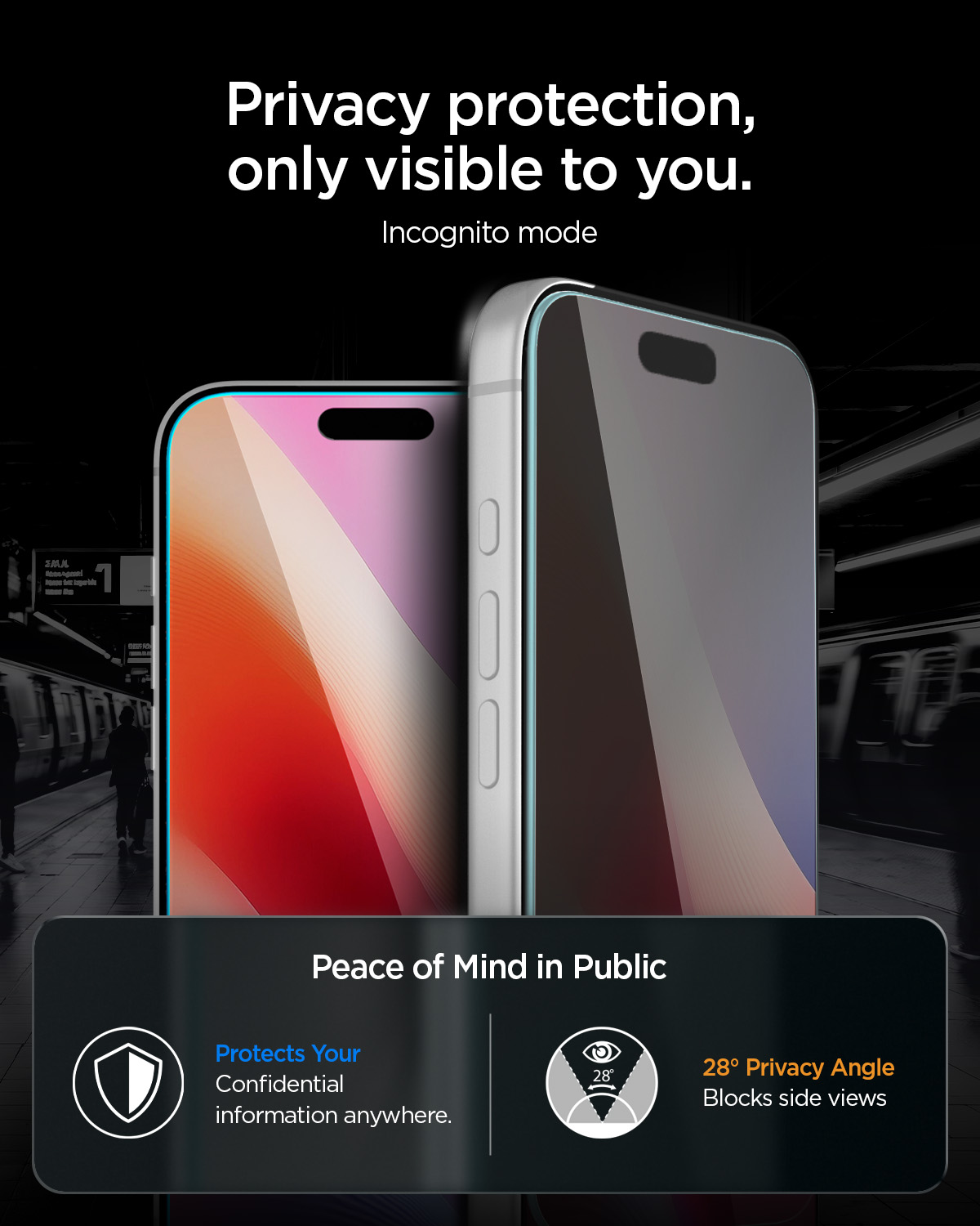 Szkło hartowane prywatyzujące Spigen Glas.tR EZ Fit Pro Privacy (Alumina Core) 1-Pack z ramką aplikacyjną do iPhone 18 Pro Max