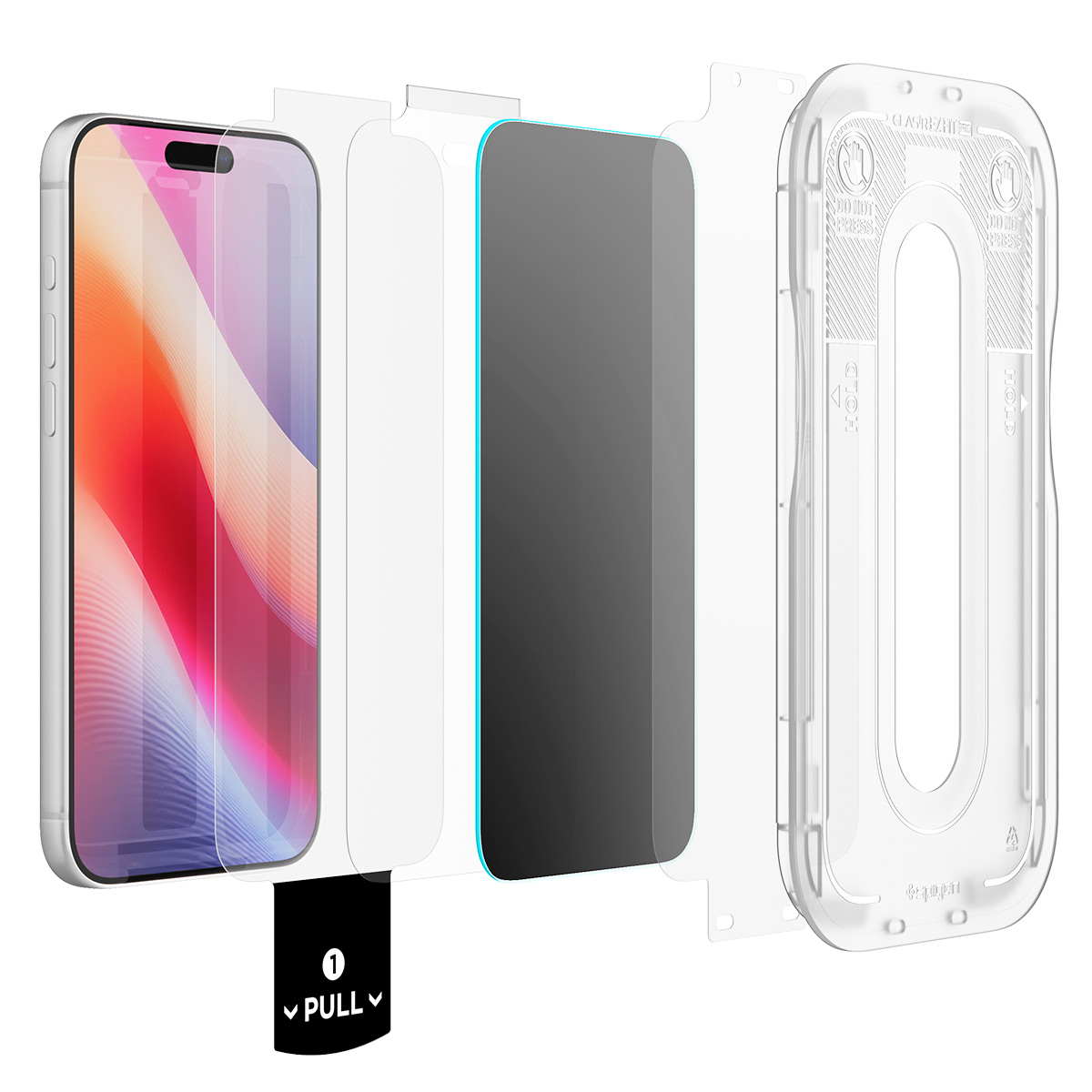 Szkło hartowane prywatyzujące Spigen Glas.tR EZ Fit Pro Privacy (Alumina Core) 1-Pack z ramką aplikacyjną do iPhone 18 Pro
