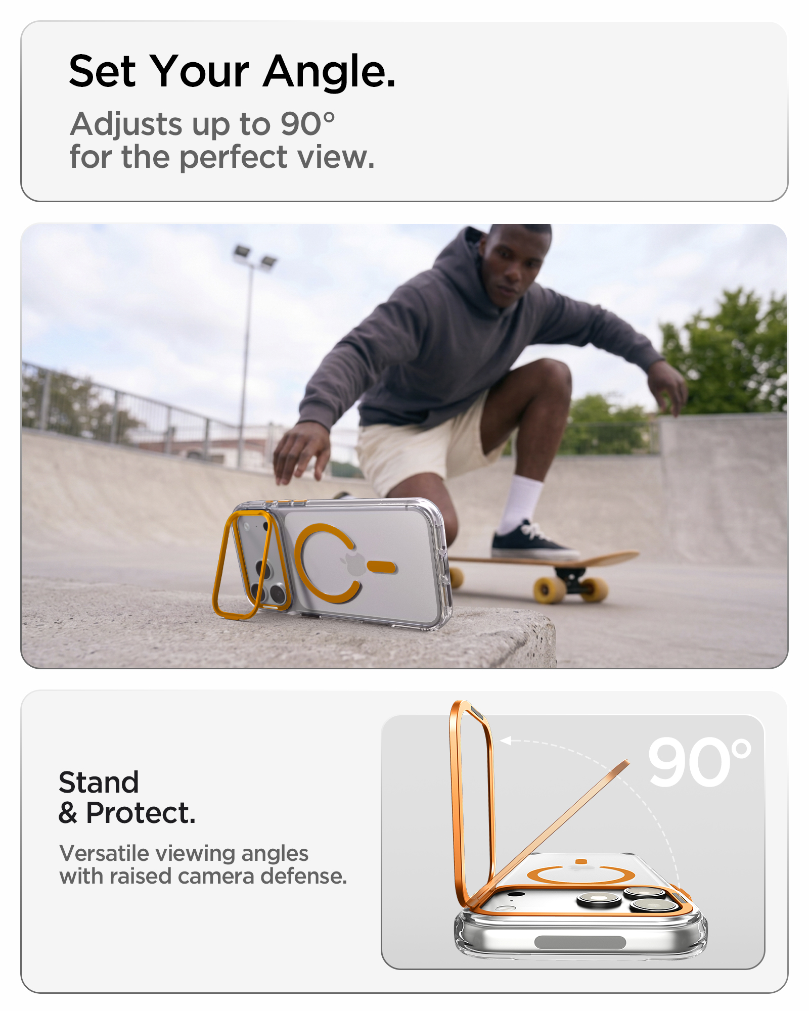 Etui Spigen Ultra Hybrid Optik S Mag z MagSafe do iPhone 18 Pro / 17 Pro, Clear Orange (przezroczysto-pomarańczowy)