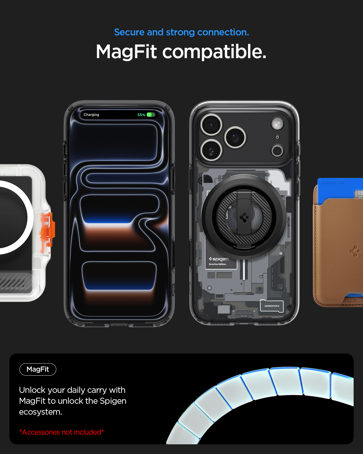 Etui Spigen Ultra Hybrid Mag z MagSafe do iPhone 18 Pro Max, Zero One Black (kolor etui: przydymiony/szary z nadrukowanym motywem odwzorowującym wewnętrzny układ komponentów smartfona / kolor ramki: przydymiony)