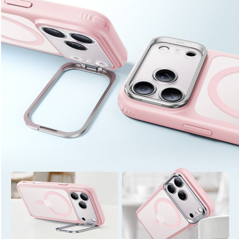 Etui ESR Classic Hybrid Kickstand do MagSafe do iPhone 18 Pro / 17 Pro, Frosted Bubblegum Pink (jasnoróżowo-przydymiony)