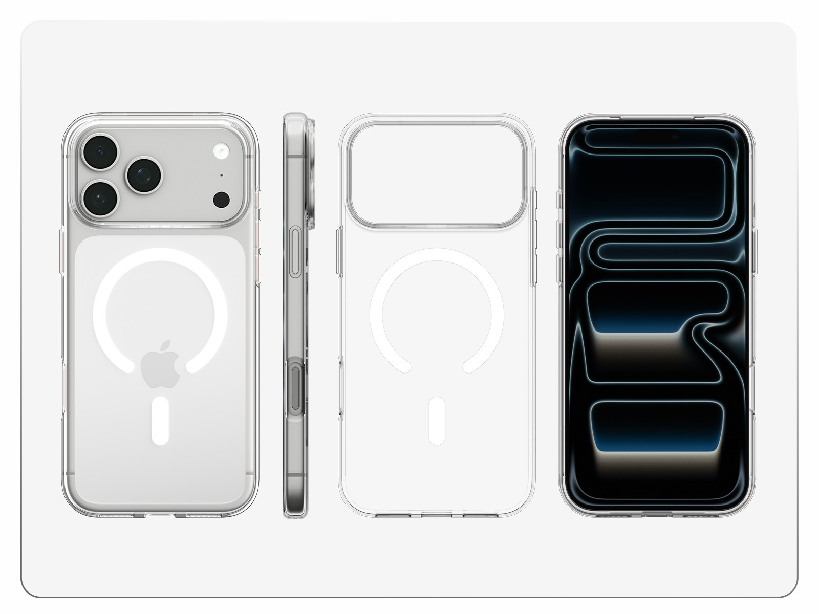 Etui Spigen Liquid Crystal Mag MagSafe do iPhone 18 Pro, Clear White (przezroczysty z białym pierścieniem magnetycznym)