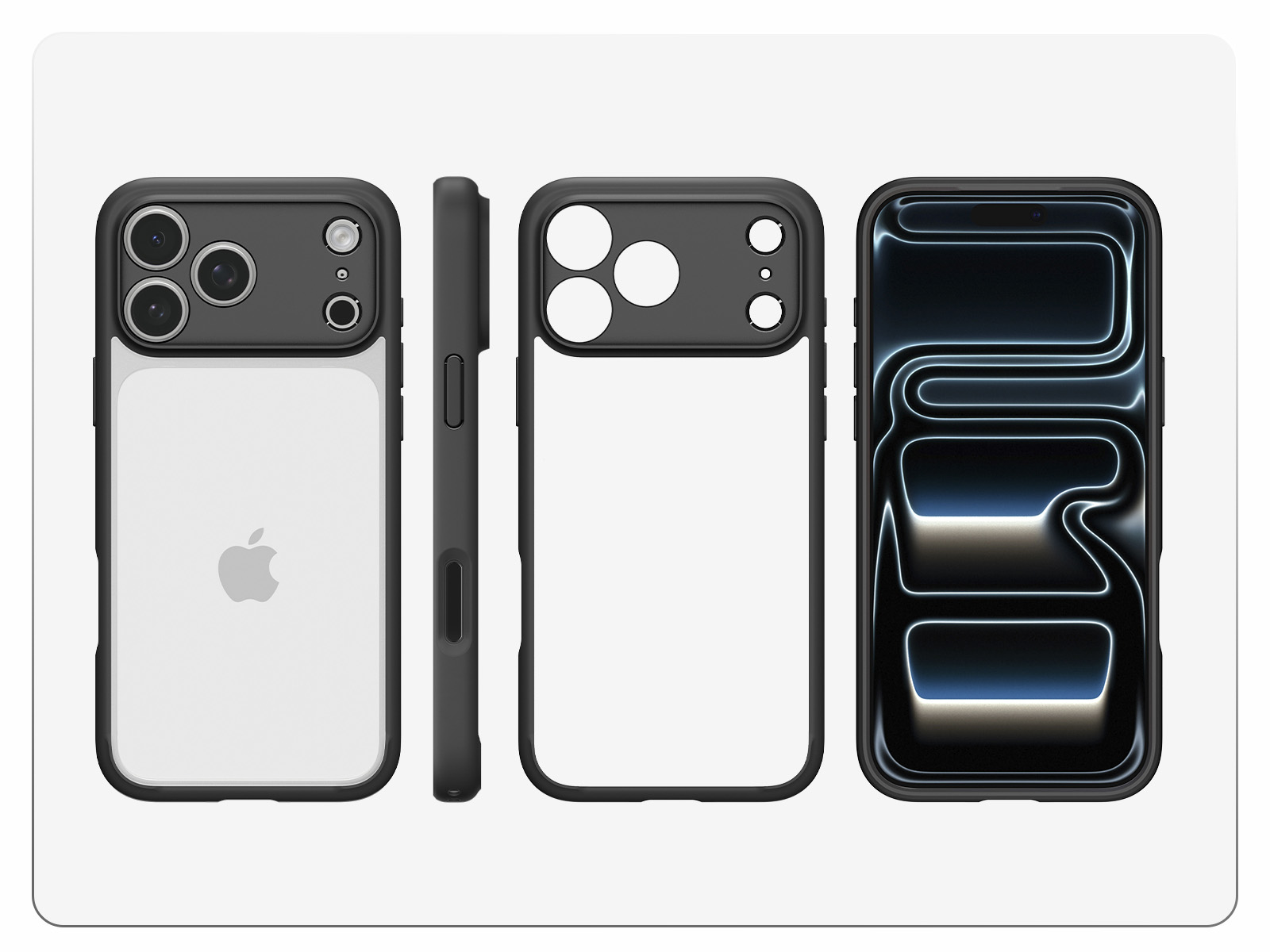 Etui Spigen Ultra Hybrid do iPhone 18 Pro, Matte Black (kolor etui: przezroczysty / kolor ramki: czarny)
