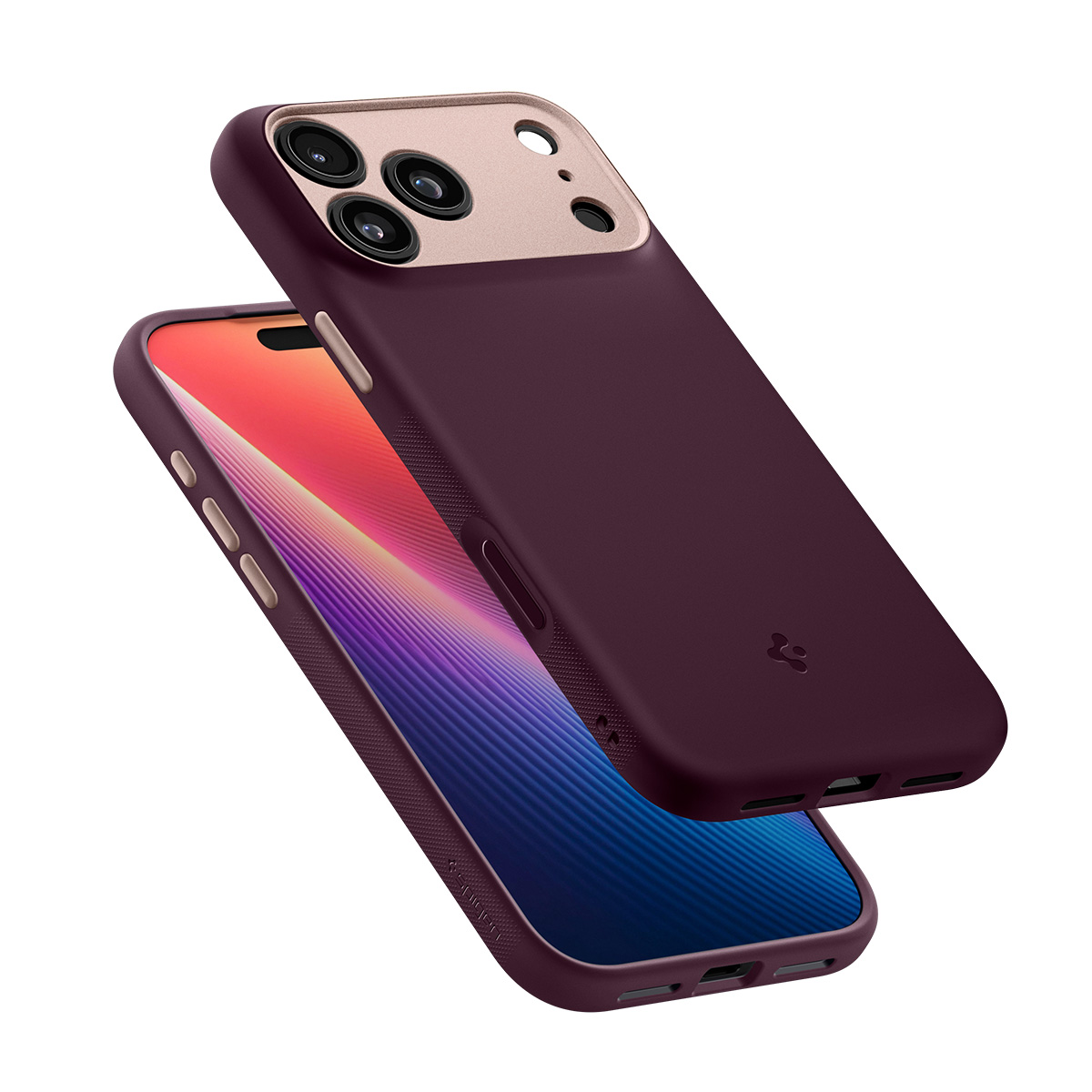 Etui Spigen Nano Pop Mag do MagSafe do iPhone 18 Pro, Burgundy Bean (bordowo-różowy)