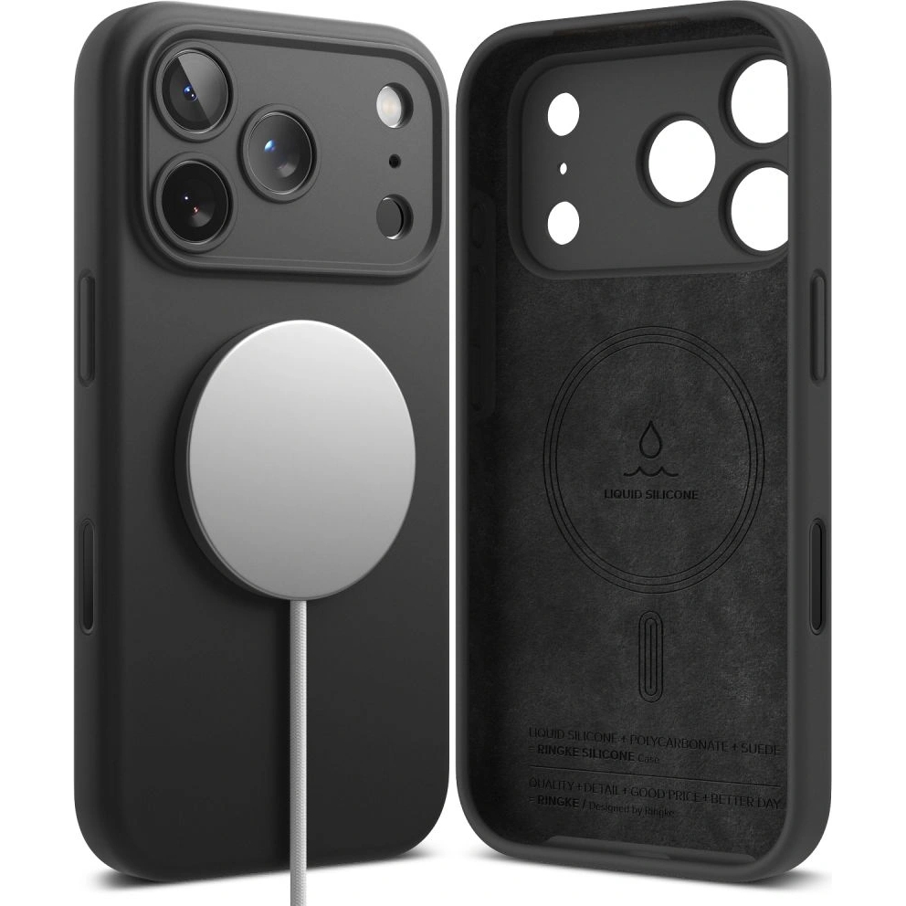 Etui Ringke Silicone Magnetic do iPhone 18 Pro Max / 17 Pro Max, Black (czarny)