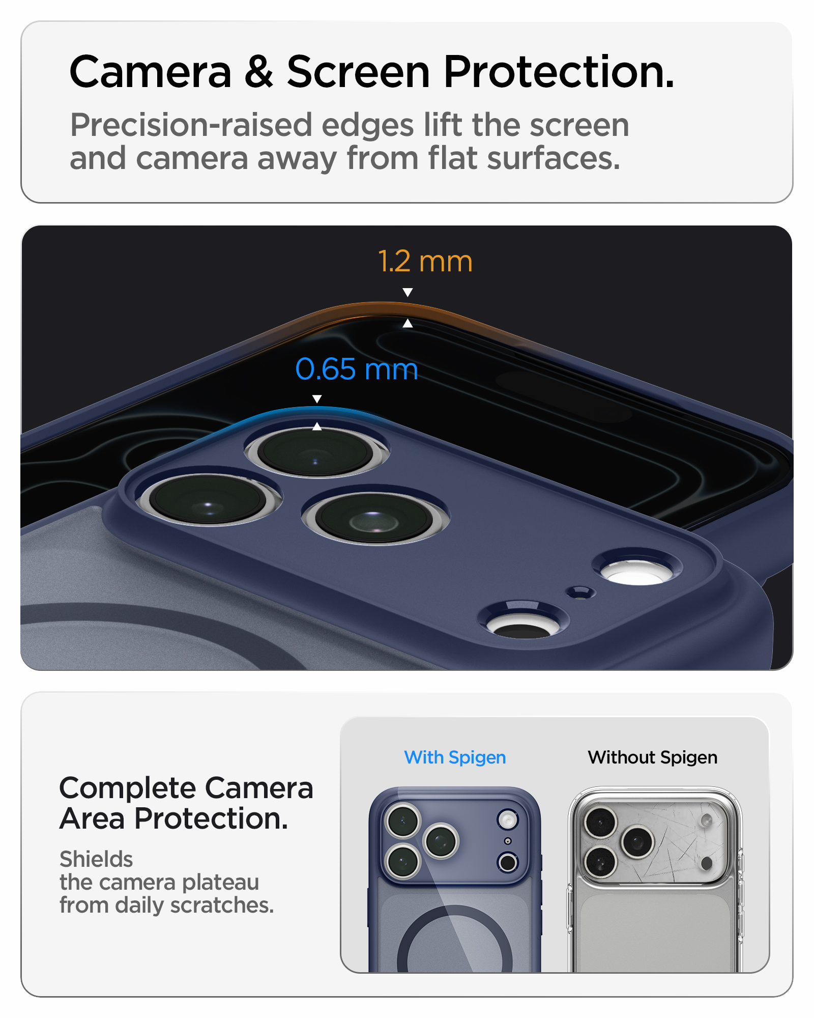 Etui Spigen Ultra Hybrid Mag z MagSafe do iPhone 18 Pro, Frost Deep Blue (półprzezroczysto-niebieski)