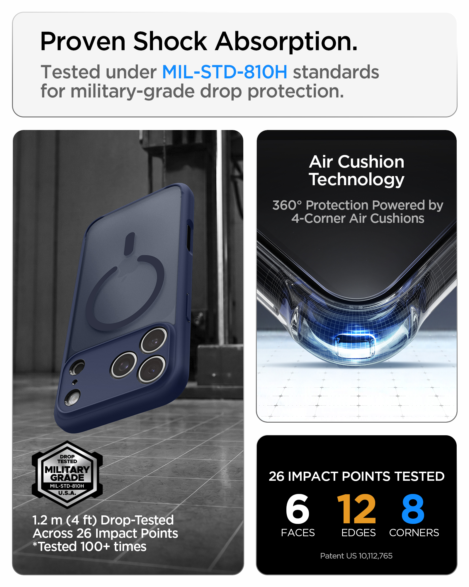 Etui Spigen Ultra Hybrid Mag z MagSafe do iPhone 18 Pro, Frost Deep Blue (półprzezroczysto-niebieski)