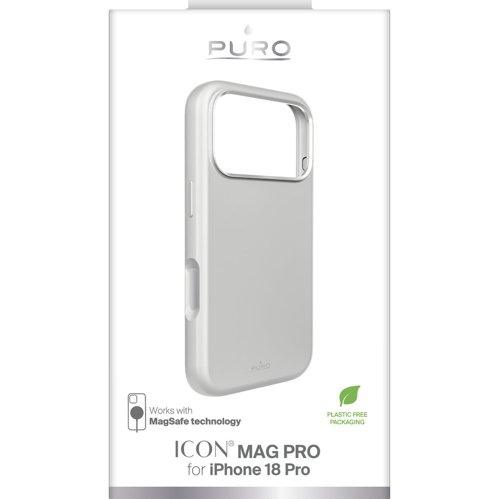 Etui Puro Icon Mag Pro do MagSafe do iPhone 18 Pro / 17 Pro, Silver (srebrny).