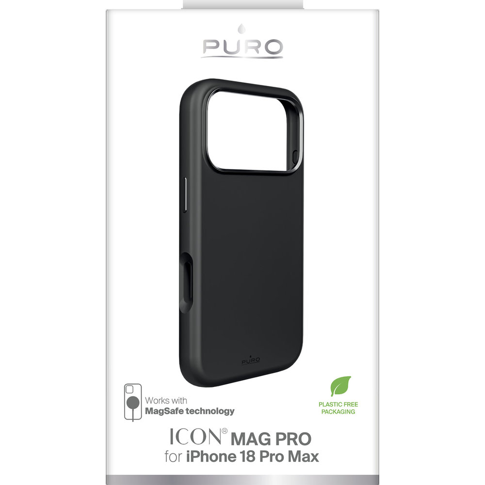 Etui Puro Icon Mag Pro do MagSafe do iPhone 18 Pro Max / 17 Pro Max, Black (czarny).
