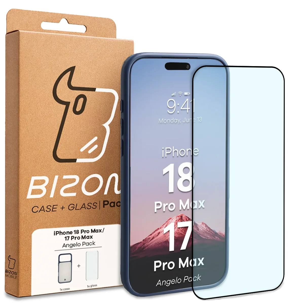 Krystalicznie przejrzysta szybka Bizon Glass Edge do iPhone 18 Pro Max / 17 Pro Max