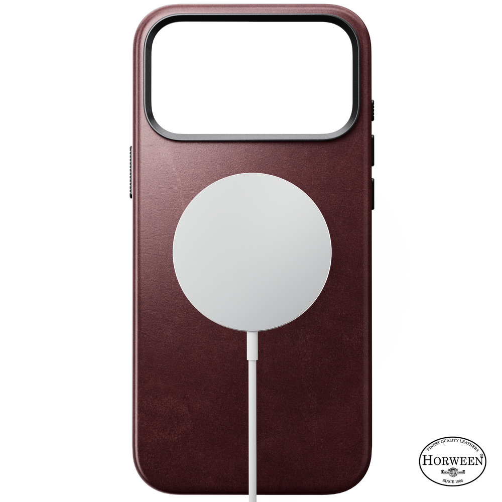 Nomad Traditional Leather Case Horween Series, magnesy MagSafe, łatwe ładowanie, precyzyjne wycięcia, Burgundy (bordowy)