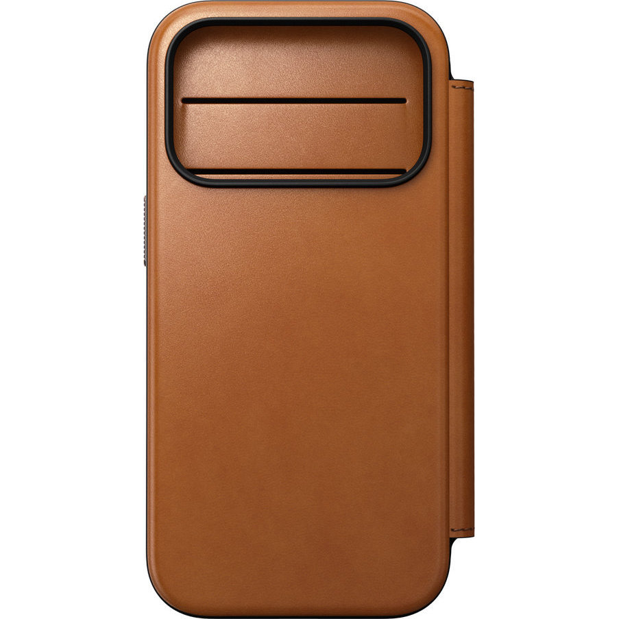 Etui z klapką Nomad Modern Leather Folio Horween Series do MagSafe, do iPhone 18 Pro / 17 Pro, Saddle (jasnobrązowy)