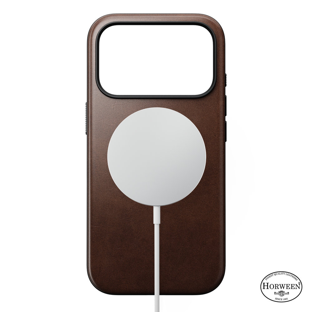 Skórzane etui Nomad Modern Leather Horween Series do MagSafe, do iPhone 18 Pro / 17 Pro, Rustic Brown (rustykalny brązowy)