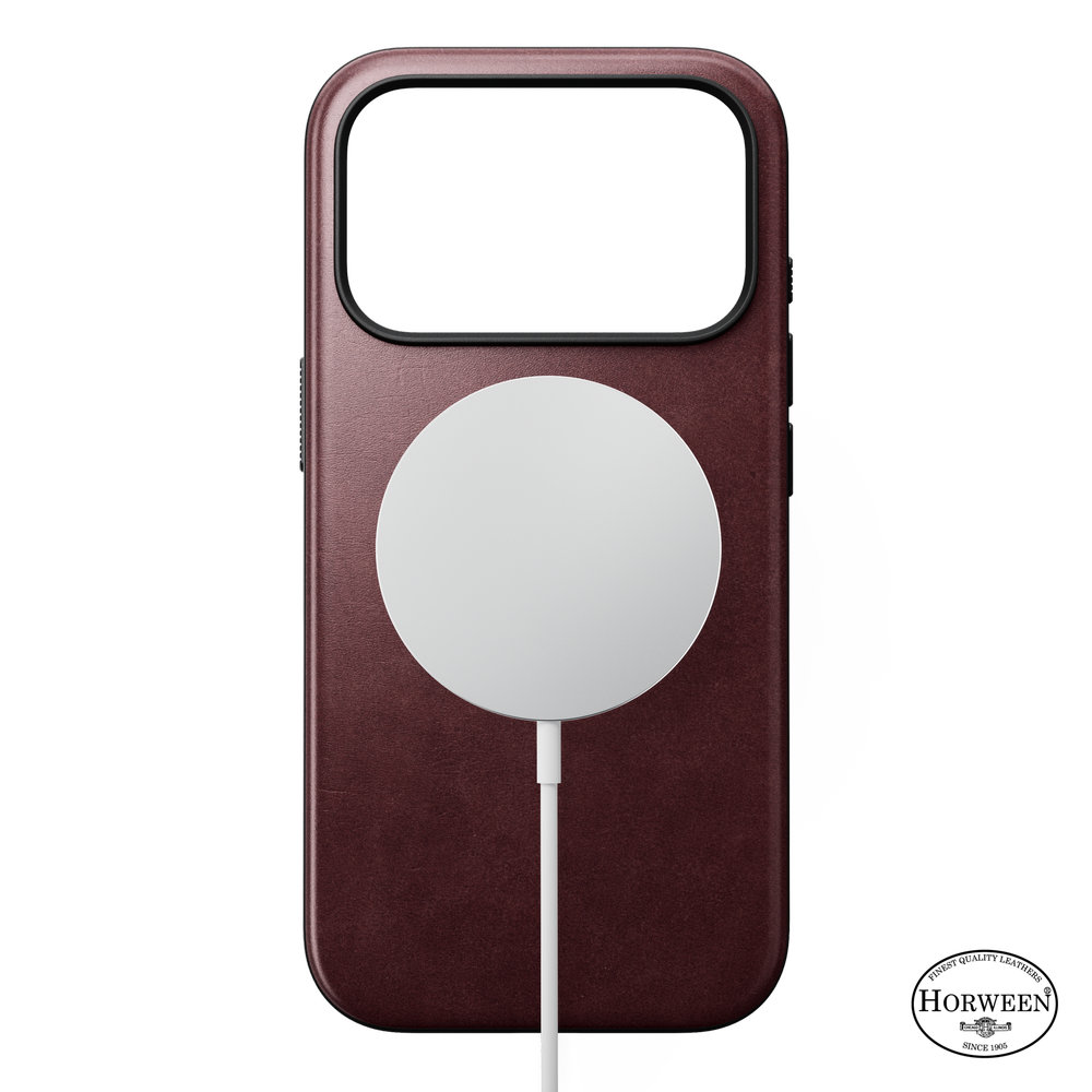 Skórzane etui Nomad Modern Leather Horween Series do MagSafe, do iPhone 18 Pro / 17 Pro, Burgundy Chromexcel (bordowy)