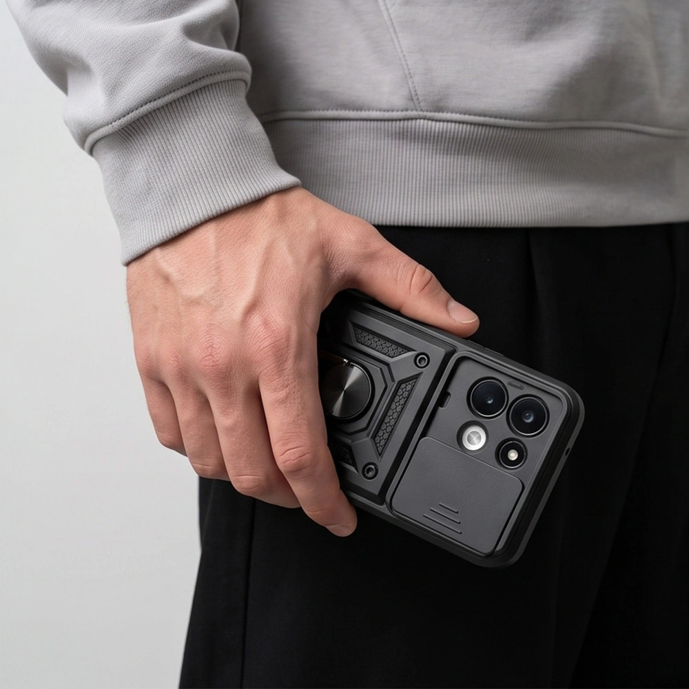 Etui z ringiem Tech-Protect Camshield Pro do Xiaomi Redmi 17 5G / 4G, Black (czarny)