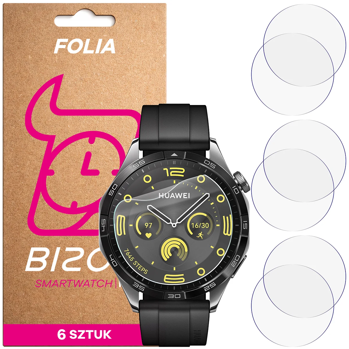Folia hydrożelowa Bizon Watch Film HydroFlex dla Huawei Watch GT 4 46 mm Active