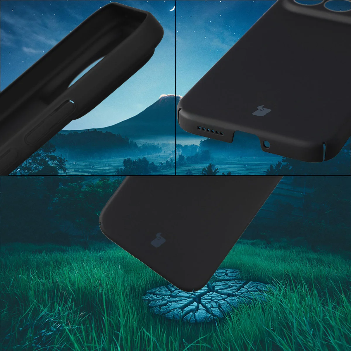 Zintegrowane osłony na przyciski, wycięcia i twardy materiał etui Bizon Case Łupka do Xiaomi POCO F9 Ultra