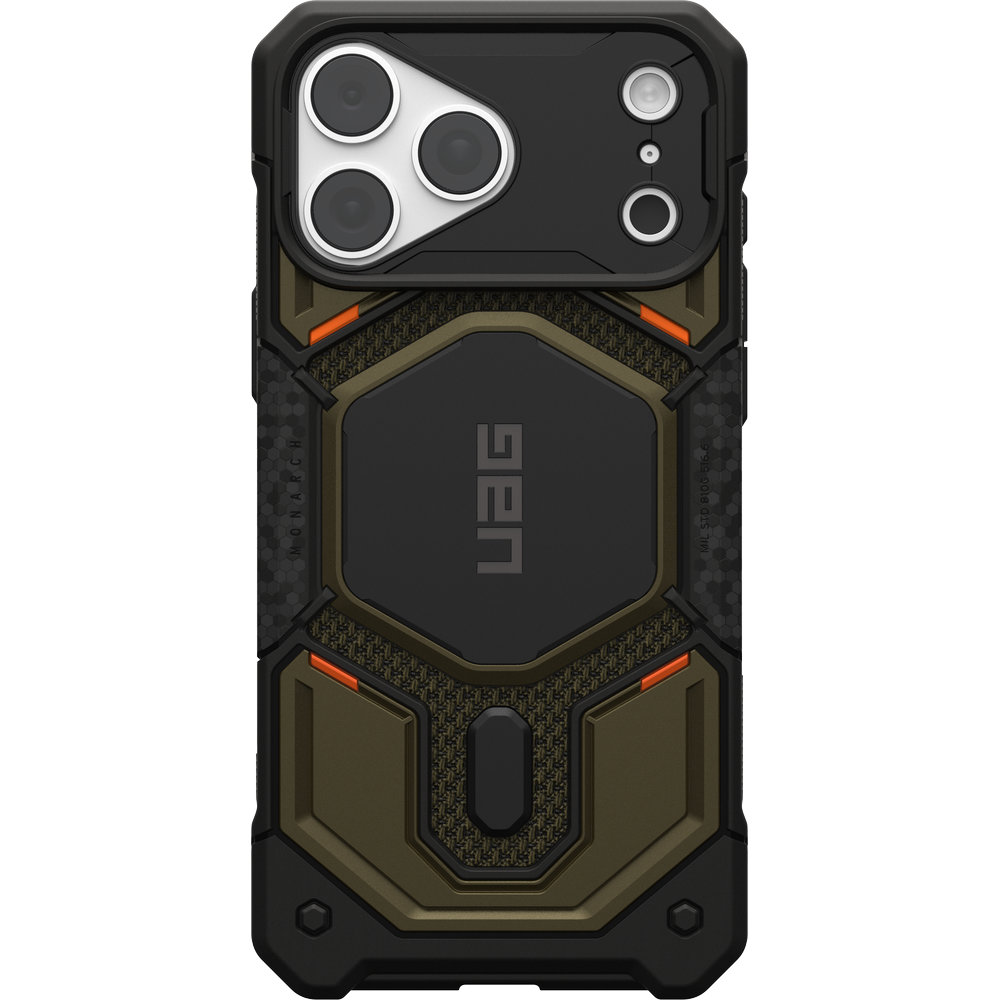 Etui pancerne Urban Armor Gear Monarch Pro Kevlar Mag do MagSafe do iPhone 18 Pro Max / 17 Pro Max, Kevlar Element Green (ciemnozielono-czarny z kelvarem)