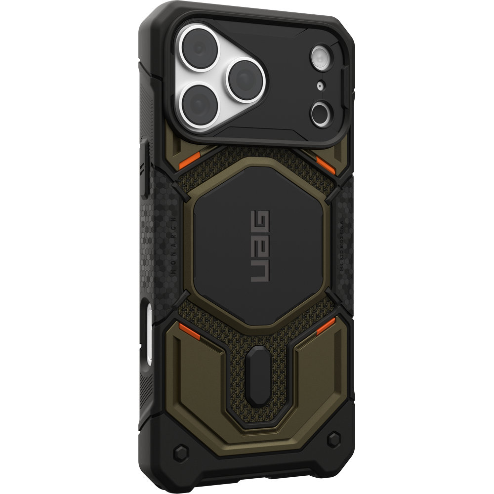 Etui pancerne Urban Armor Gear Monarch Pro Kevlar Mag do MagSafe do iPhone 18 Pro Max / 17 Pro Max, Kevlar Element Green (ciemnozielono-czarny z kelvarem)