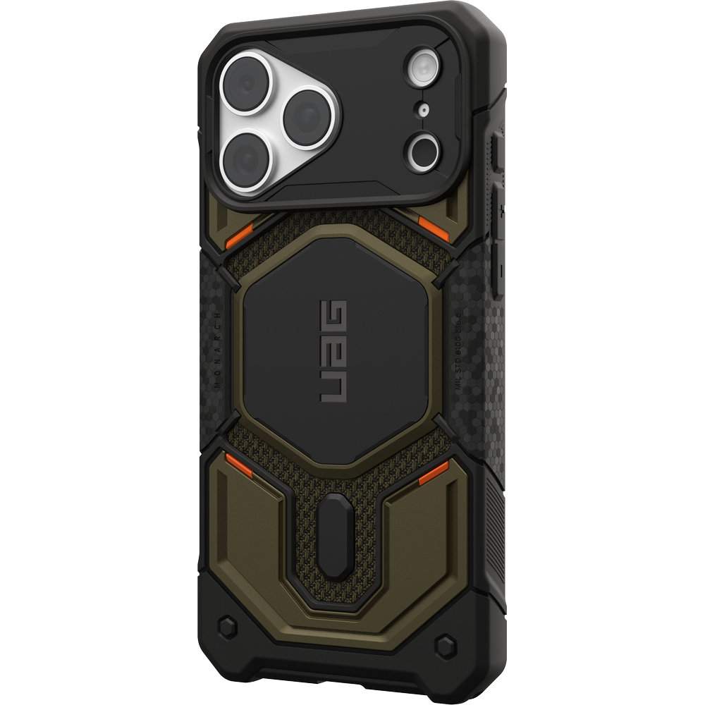 Etui pancerne Urban Armor Gear Monarch Pro Kevlar Mag do MagSafe do iPhone 18 Pro Max / 17 Pro Max, Kevlar Element Green (ciemnozielono-czarny z kelvarem)