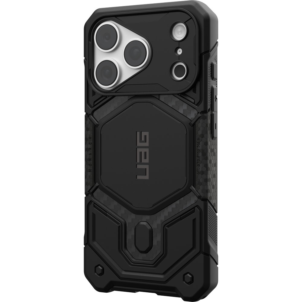 Etui pancerne Urban Armor Gear Monarch Pro Carbon Mag do MagSafe do iPhone 18 Pro / 17 Pro, Carbon Fiber (czarny)