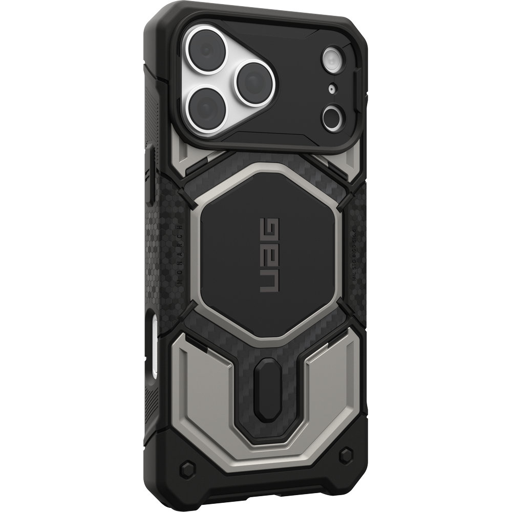 Etui pancerne Urban Armor Gear UAG Monarch Pro do MagSafe do iPhone 18 Pro Max / 17 Pro Max, Titanium (tytanowo-czarne z włóknem węglowym)
