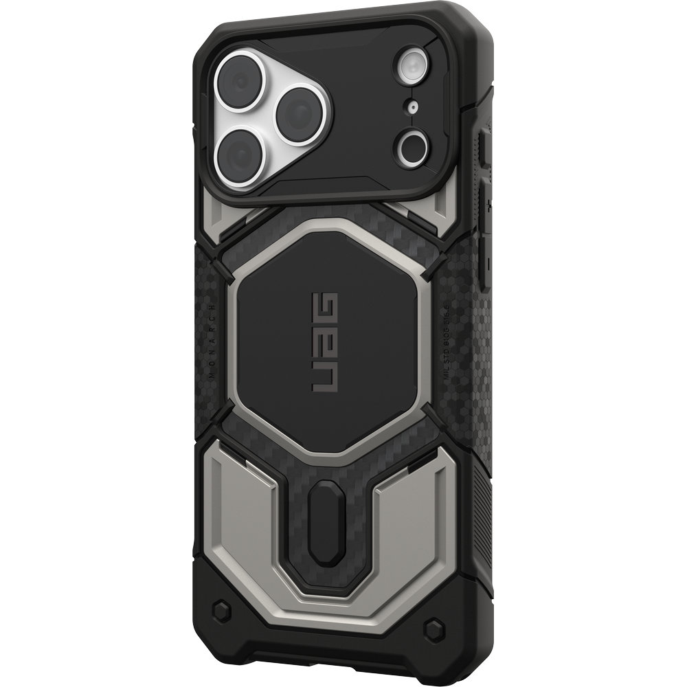 Etui pancerne Urban Armor Gear UAG Monarch Pro do MagSafe do iPhone 18 Pro Max / 17 Pro Max, Titanium (tytanowo-czarne z włóknem węglowym)