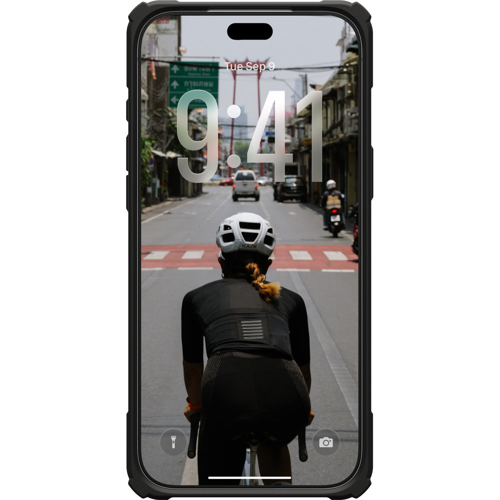 Etui pancerne z podstawką Urban Armor Gear Plasma XTE 360 do MagSafe do iPhone 18 Pro Max / 17 Pro Max, Black/Clear (przezroczysto-czarny z zielonym elementem)