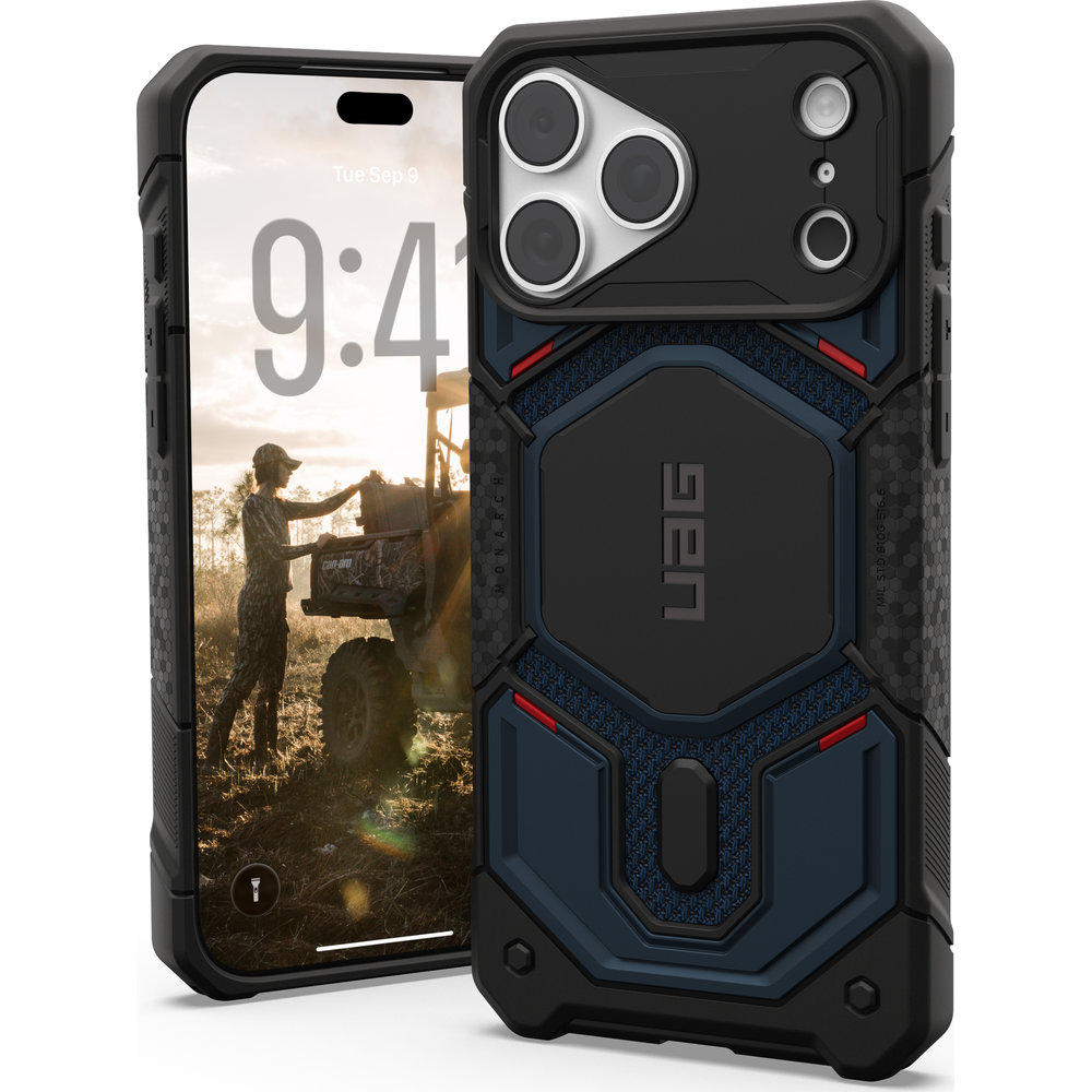 Etui pancerne Urban Armor Gear Monarch Pro Kevlar Mag do MagSafe do iPhone 18 Pro Max / 17 Pro Max, Kevlar Mallard (granatowo-czarny z kevlarem)