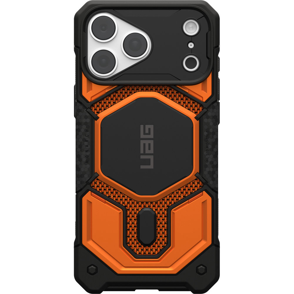 Etui pancerne Urban Armor Gear Monarch Pro Kevlar Mag do MagSafe do iPhone 18 Pro Max / 17 Pro Max, Kevlar Burnt Orange (pomarańczowo-czarny z kevlarem)