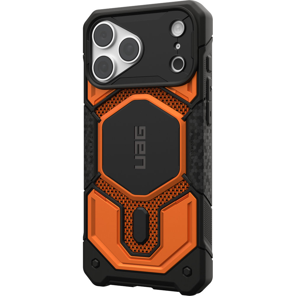 Etui pancerne Urban Armor Gear Monarch Pro Kevlar Mag do MagSafe do iPhone 18 Pro Max / 17 Pro Max, Kevlar Burnt Orange (pomarańczowo-czarny z kevlarem)