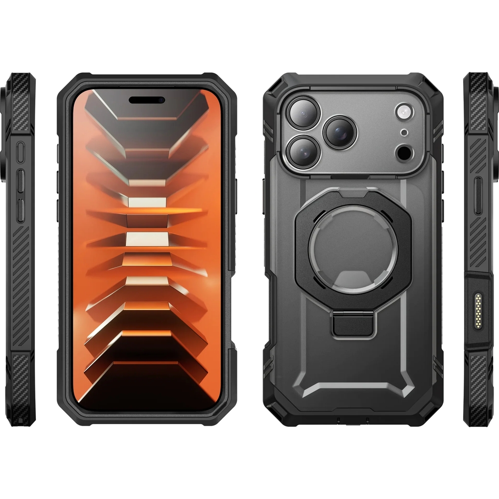 Etui pancerne Supcase UB Grip Pro Mag do MagSafe (CC) do iPhone 18 Pro / 17 Pro, Black (przezroczysto-czarny)