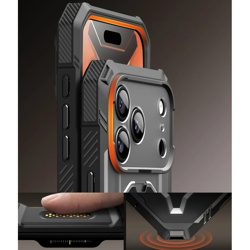 Etui pancerne Supcase UB Grip Pro Mag do MagSafe (CC) do iPhone 18 Pro / 17 Pro, Black (przezroczysto-czarny)