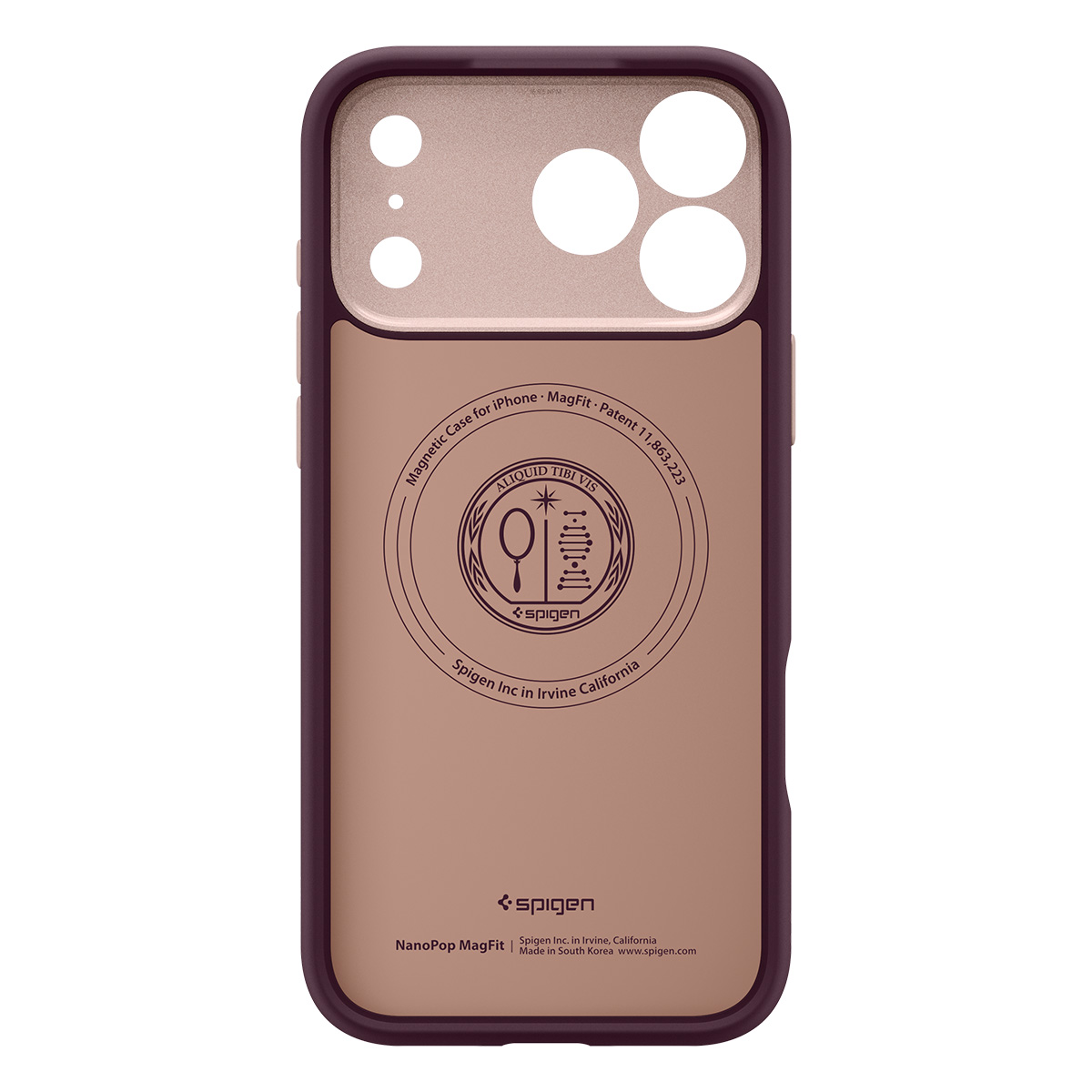 Etui Spigen Nano Pop Mag do MagSafe do iPhone 18 Pro Max, Burgundy Bean (bordowo-różowy)