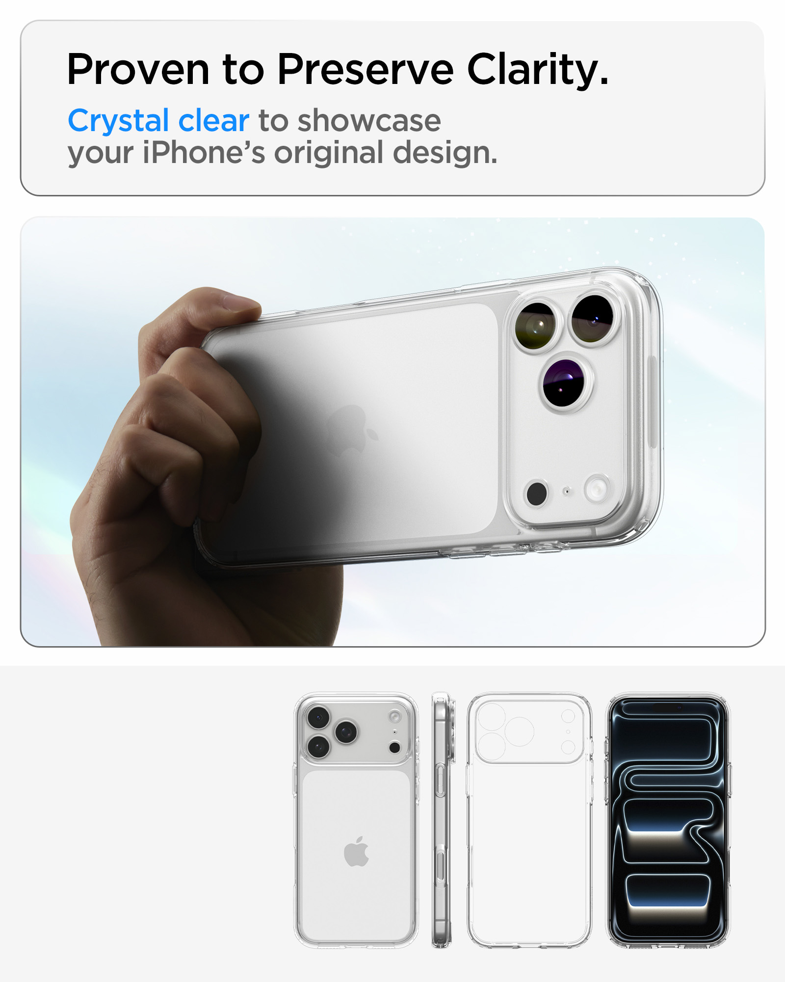Etui Spigen Ultra Hybrid do iPhone 18 Pro Max, Crystal Clear (przezroczysty)