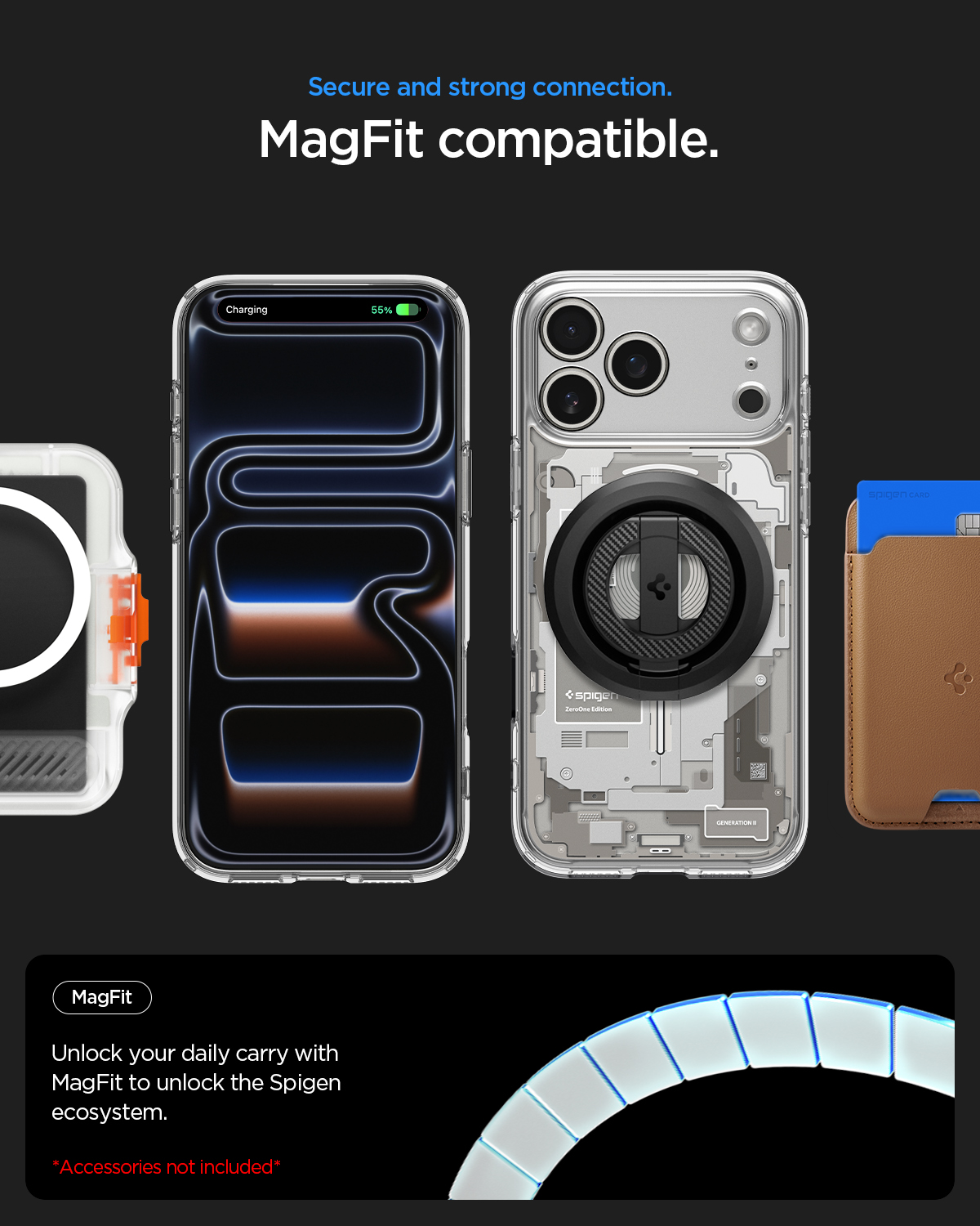 Etui Spigen Ultra Hybrid Mag z MagSafe do iPhone 18 Pro Max, Zero One Natural Titanium (kolor etui: beżowy/szary z nadrukowanym motywem odwzorowującym wewnętrzny układ komponentów smartfona / kolor ramki: przezroczysty)
