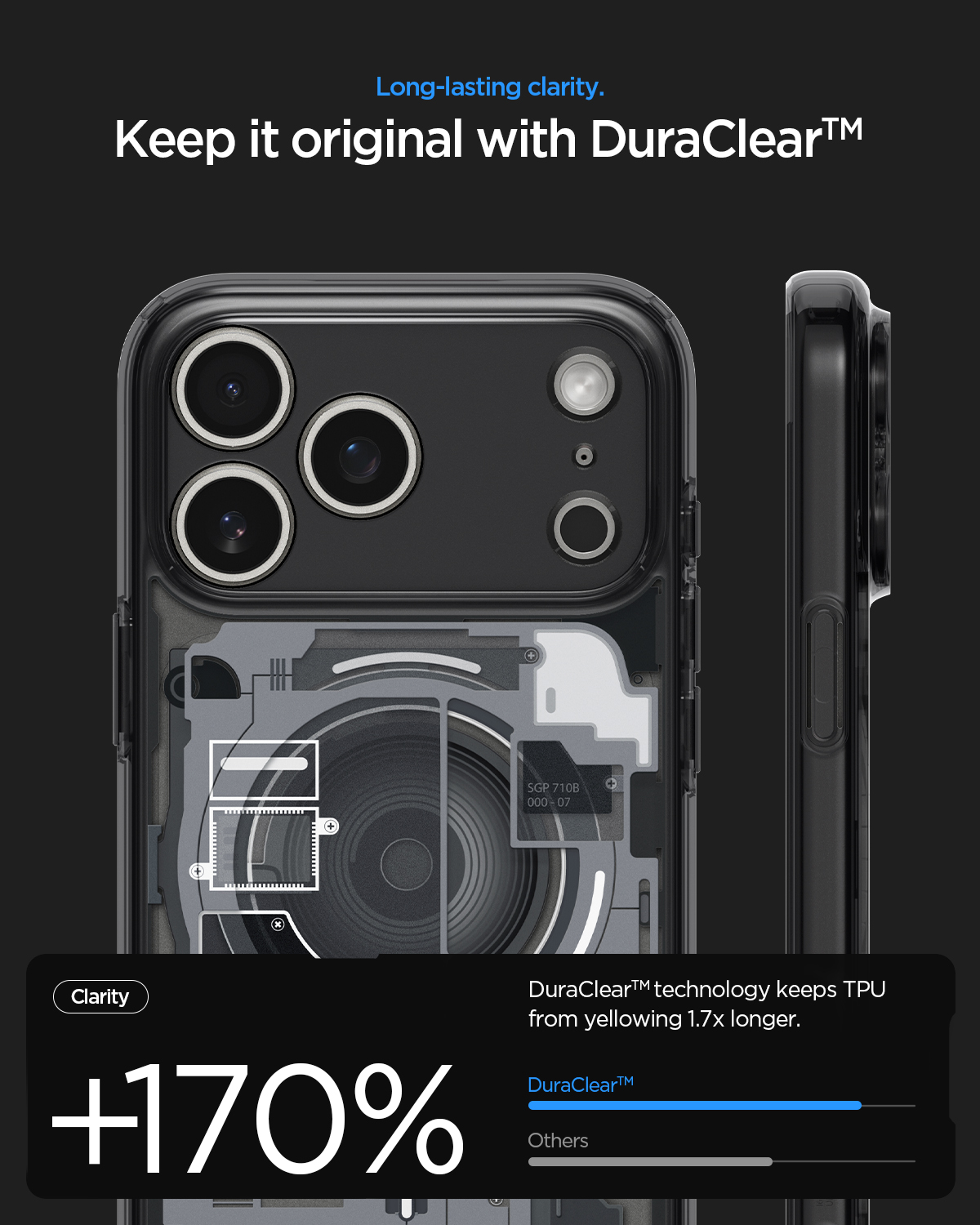Etui Spigen Ultra Hybrid Mag z MagSafe do iPhone 18 Pro Max, Zero One Black (kolor etui: przydymiony/szary z nadrukowanym motywem odwzorowującym wewnętrzny układ komponentów smartfona / kolor ramki: przydymiony)