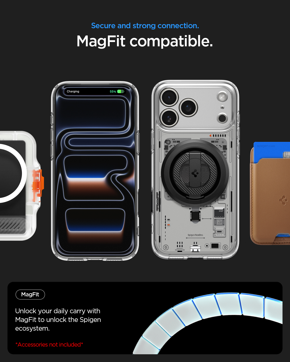 Etui Spigen Ultra Hybrid Mag z MagSafe do iPhone 18 Pro Max, Neo One (kolor etui: przezroczysty z motywem odwzorowującym wewnętrzne elementy urządzenia)